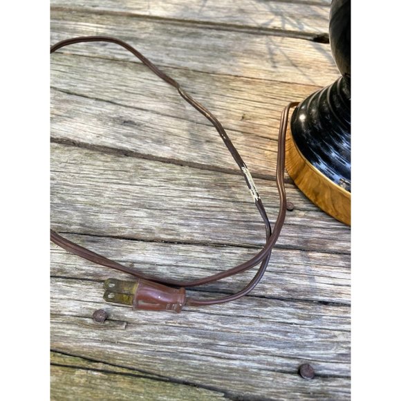 Vintage MCM Black & Gold Ceramic Table Lamp - Picture 7 of 16